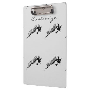 Halloween Witch Riding Broom Thunder_Cove Clipboard