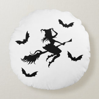HALLOWEEN WITCH Round Pillow