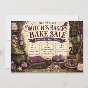 Halloween Witch’s Bakery Bake Sale Invitation