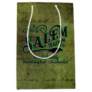 Halloween Witch Salem Broom Company Sign Medium Gift Bag