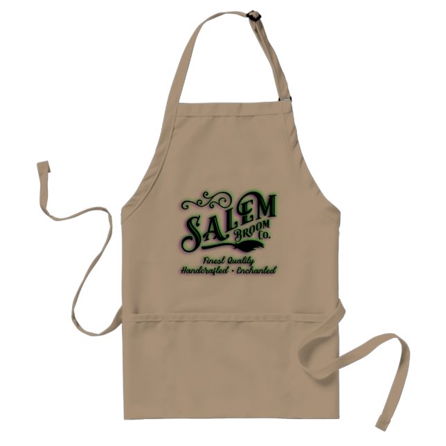 Halloween Witch Salem Broom Company Sign Standard Apron (Front)