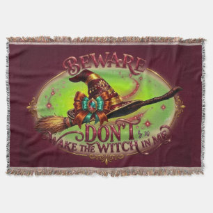 Halloween Witch Saying Cozy Year-Round Blanket