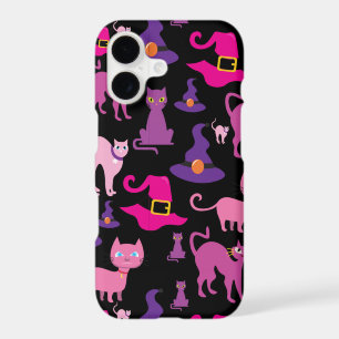 Halloween witch scary Black cat purple decorative