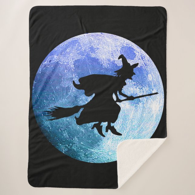 Halloween Witch Sherpa Blanket (Front)