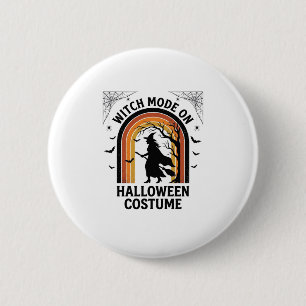 Halloween Witch Shirt Funny Costume Vintage Engrav 6 Cm Round Badge