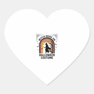Halloween Witch Shirt Funny Costume Vintage Engrav Heart Sticker