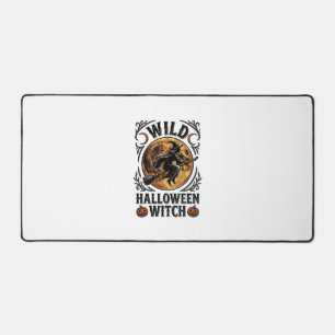 Halloween Witch Shirt Vintage Broom Moon Graphic_1 Desk Mat