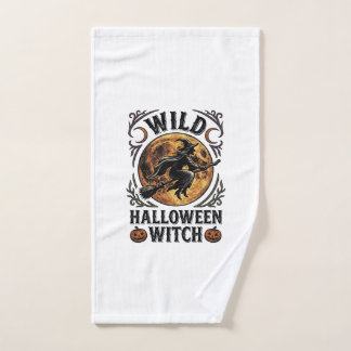 Halloween Witch Shirt Vintage Broom Moon Graphic_1 Hand Towel