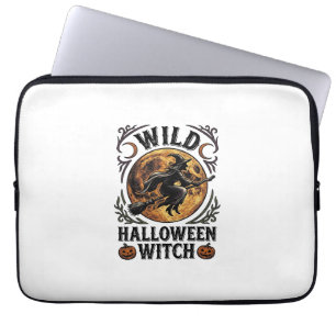 Halloween Witch Shirt Vintage Broom Moon Graphic_1 Laptop Sleeve