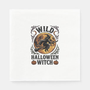 Halloween Witch Shirt Vintage Broom Moon Graphic_1 Napkin