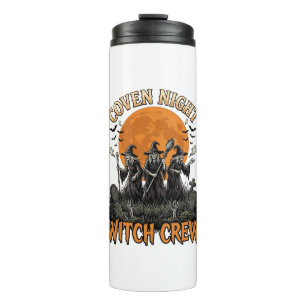 Halloween Witch Shirt Vintage Engraved Coven Night Thermal Tumbler