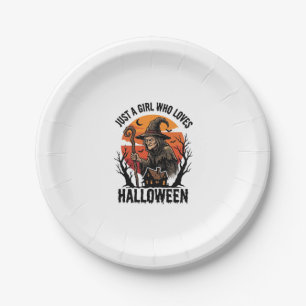 Halloween Witch Shirt Vintage Engraving Costume Ar Paper Plate