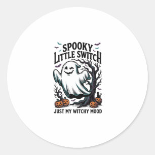 Halloween Witch Shirt Vintage Ghost Humour Design_ Classic Round Sticker