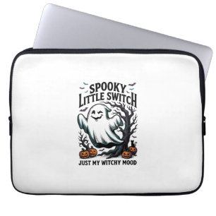 Halloween Witch Shirt Vintage Ghost Humour Design_ Laptop Sleeve