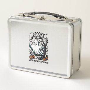 Halloween Witch Shirt Vintage Ghost Humour Design_ Metal Lunch Box