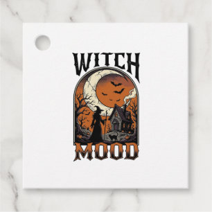 Halloween Witch Shirt Vintage Haunted Moon Design_ Favour Tags