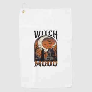 Halloween Witch Shirt Vintage Haunted Moon Design_ Golf Towel