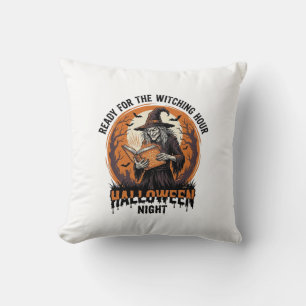 Halloween Witch Shirt Vintage Spellbook Reading De Cushion