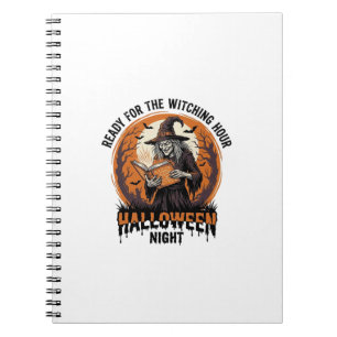 Halloween Witch Shirt Vintage Spellbook Reading De Notebook