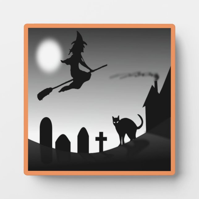 HALLOWEEN WITCH SILHOUETTE PLAQUE (Front)