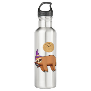 Halloween Witch Sloth Oversized T-Shirt 710 Ml Water Bottle
