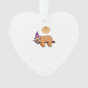 Halloween Witch Sloth Oversized T-Shirt Ornament
