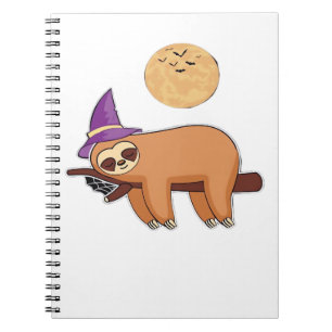 Halloween Witch Sloth Premium T-Shirt Notebook