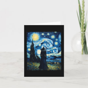 Halloween Witch Starry Night Van Gogh Aesthetic Pa Card