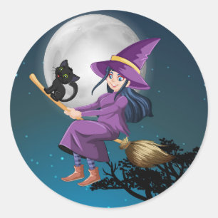 Halloween witch stickers