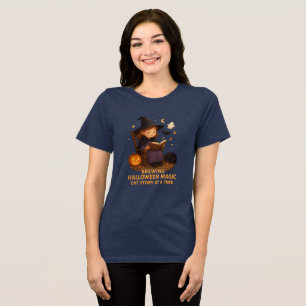 Halloween Witch Storybook T-Shirt Spooky Family Tri-Blend Shirt