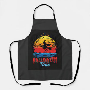 Halloween Witch Sunset Vector Apron