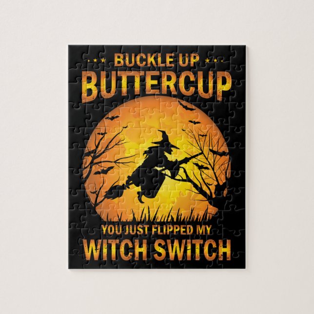 Halloween Witch Switch Buckle Up Buttercup      Jigsaw Puzzle (Vertical)