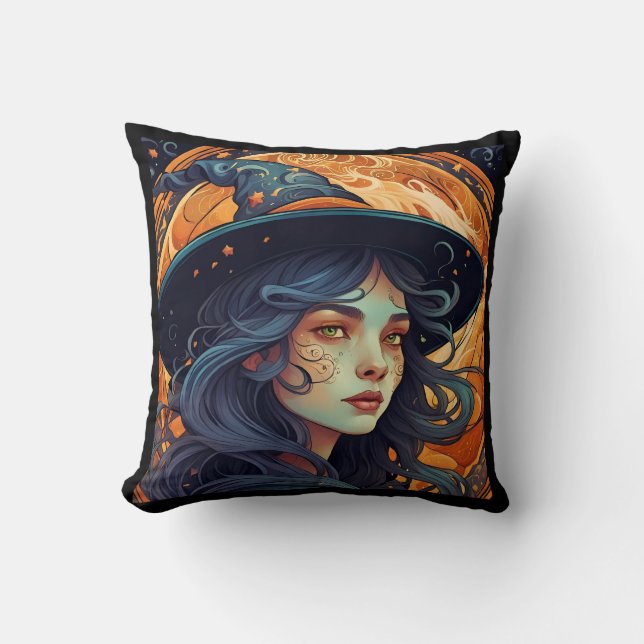 Halloween Witch Theme Pillow (Front)
