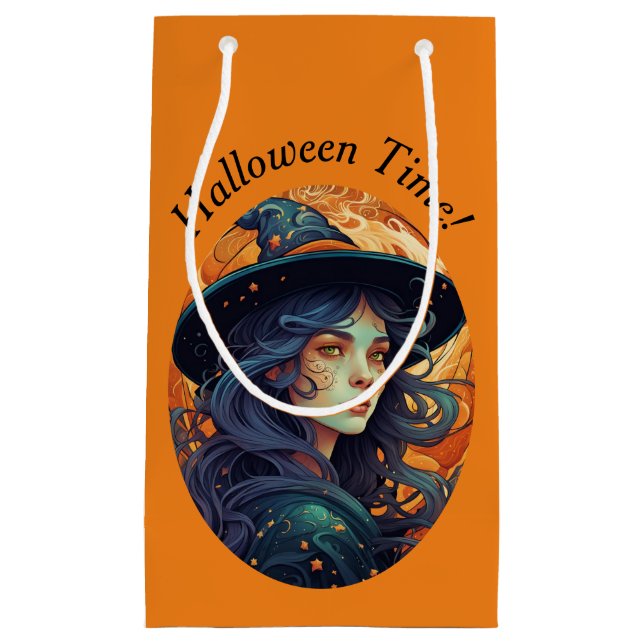 Halloween Witch Theme  Small Gift Bag (Front)