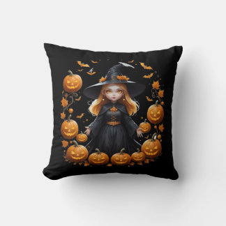 Halloween witch Throw Pillow