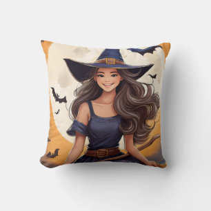 Halloween Witch Throw Pillow