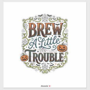 Halloween Witch Typography Brew A Little Trouble_1