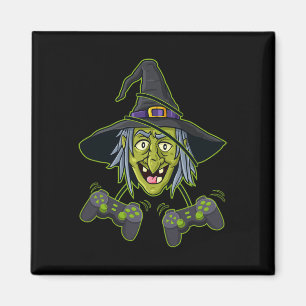Halloween Witch Video Gamer Controllers Boys Kids  Magnet