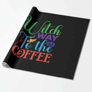 Halloween Witch Way To The Coffee Wrapping Paper