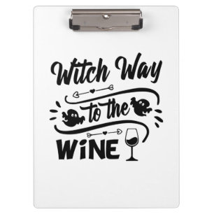 Halloween Witch Way To The Wine Birthday Clipboard