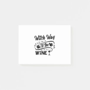 Halloween Witch Way To The Wine Birthday Post-it Notes