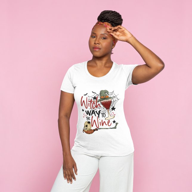 HALLOWEEN WITCH WAY TO THE WINE | WINE LOVER T-Shirt (Creator Uploaded)