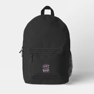 Halloween Witch Wine Drink Up Printed Backpack