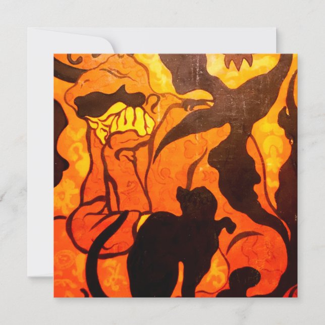 Halloween Witch with a Black Cat Card (Front)