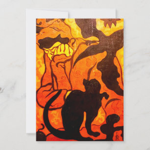 Halloween Witch with a Black Cat Holiday Card