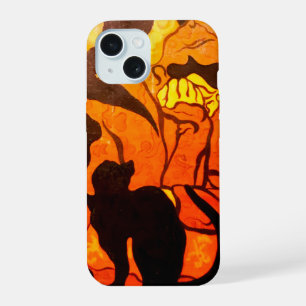 Halloween Witch with a Black Cat iPhone 15 Case