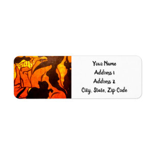 Halloween Witch with a Black Cat Return Address Label