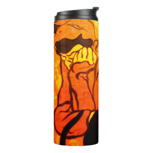 Halloween Witch with a Black Cat Thermal Tumbler