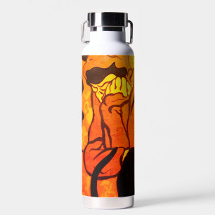 Halloween Witch with a Black Cat Water Bottle