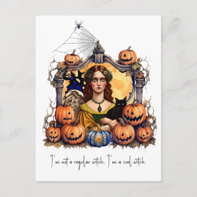 Halloween Witch with quote  Postcard (Front)